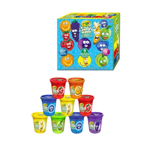 CRAYOLA SILLY SCENTS 9 X 2oz SCENT DOUGH COLOR BOX