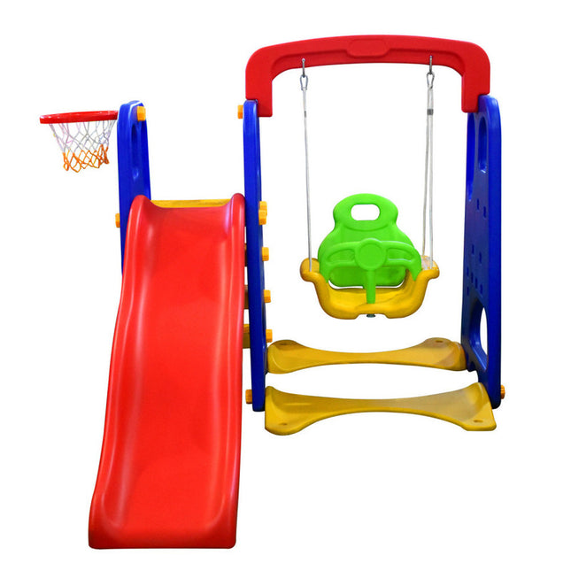 JUEGO DE PATIO 3 EN 1 RESBALIN + COLUMPIO + ARO BASQUETBALL