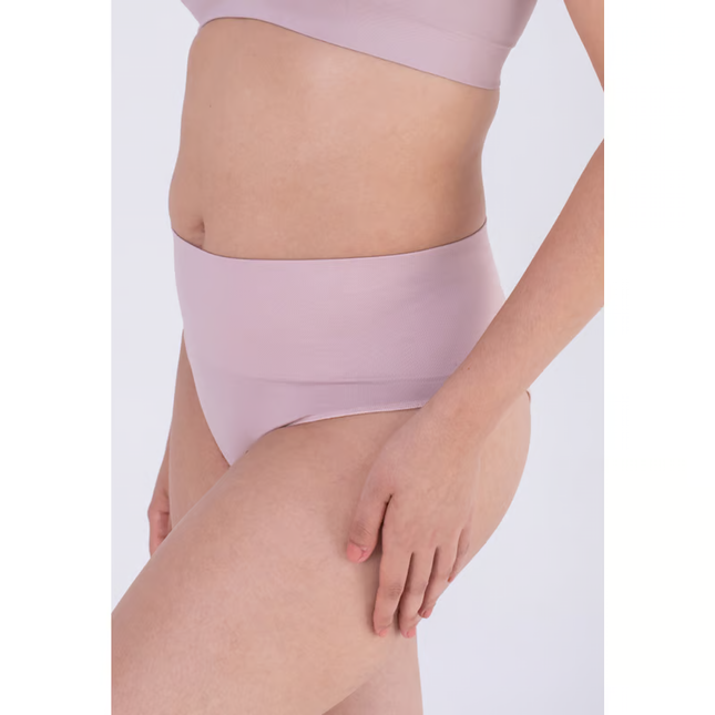 CALZÓN CINTURA ALTA CON REFUERZO EN EL ABDOMEN SIN COSTURAS PALO ROSA M PALO ROSA