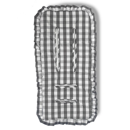 Cojín Universal Coche Paseo Diseño Cuadros Gris 40 x 80 cm