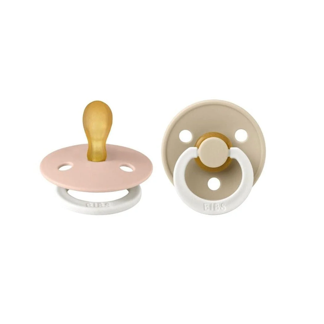 Chupete Bibs Colour Simétrico x2  Talla 2 (6 - 18 meses) Blush & Vanilla Glow Night