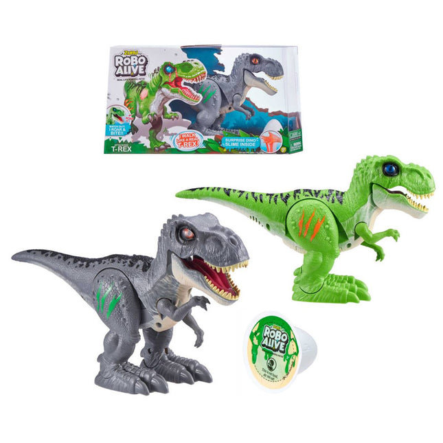 DINOSAURIO T-REX QUE CAMINA CON SLIME ROBO ALIVE ZURU