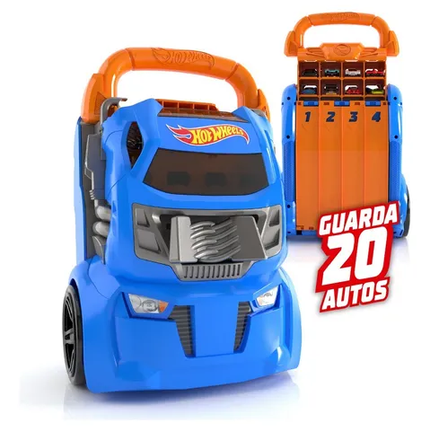 HOT WHEELS PORTA AUTO CON LANZADOR 3X1
