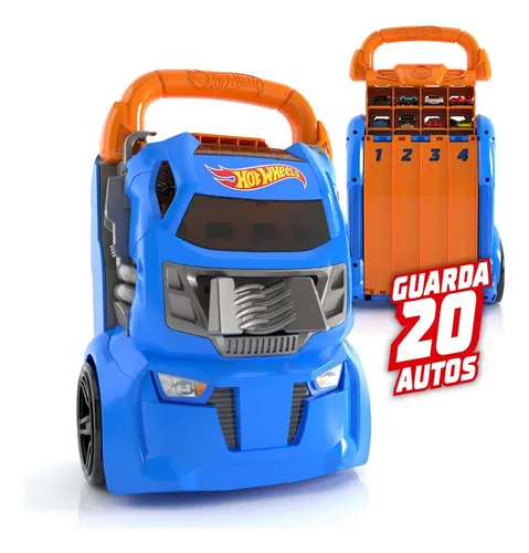 HOT WHEELS PORTA AUTO CON LANZADOR 3X1