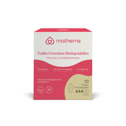 Toallas femeninas biodegradables Motherna Ultradelgada