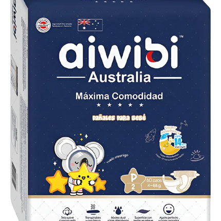 Pañal Aiwibi Maxima Comodidad P 60UN  4 - 8 KG