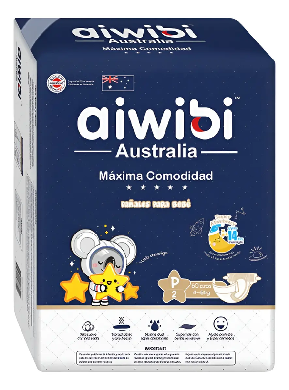 Pañal Aiwibi Maxima Comodidad P 60UN  4 - 8 KG