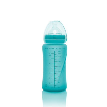 Mamadera De Vidrio Termosensible 240 ml Turquesa