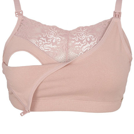 SOSTÉN DE LACTANCIA ALGODÓN - SEMI ENCAJE XL PALO ROSA