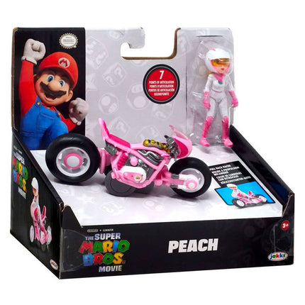 SUPER MARIO MOVIE 2.5 FIGURE W/ KART PEACH