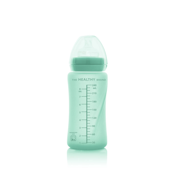 Mamadera De Vidrio Healthy 240 ml Verde