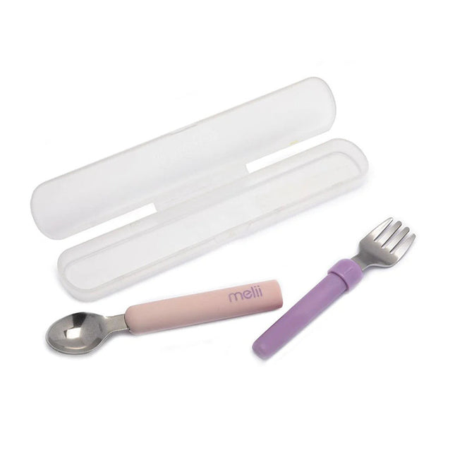 Set Cuchara Y Tenedor Desmontable Rosado-Morado