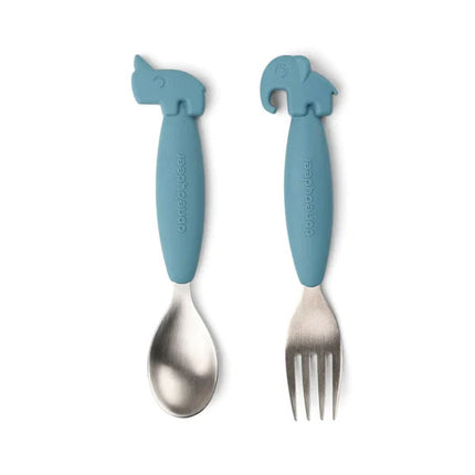 Set de Cuchara y Tenedor Deer friends Azul