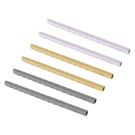 Pack De 6 Bombillas De Silicona Lavanda-Amarillo-Gris
