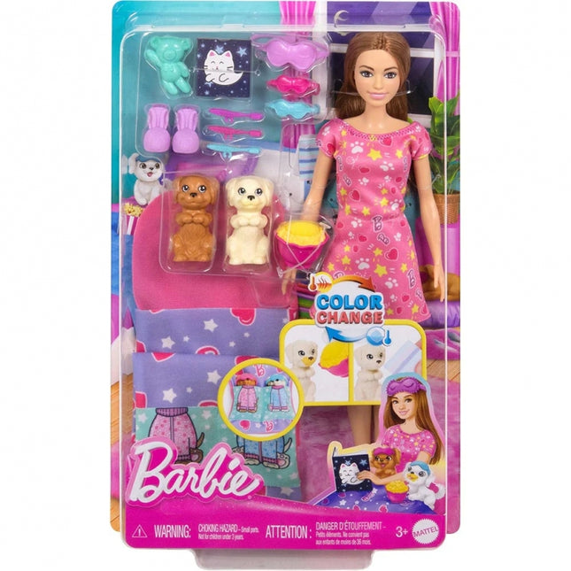 Barbie Set de Juego Fiesta de Pijamas con Perritos