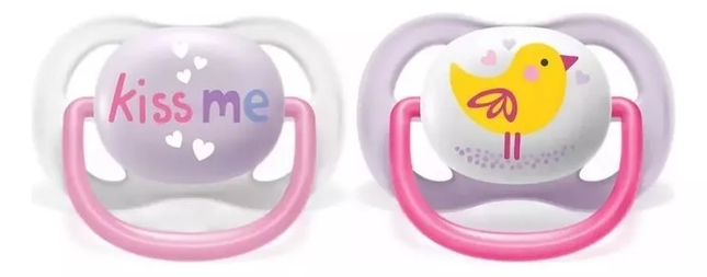 NUEVO! Chupete Ultra Air Collection,  Kiss me/pollito 0-6m, x2 unidades