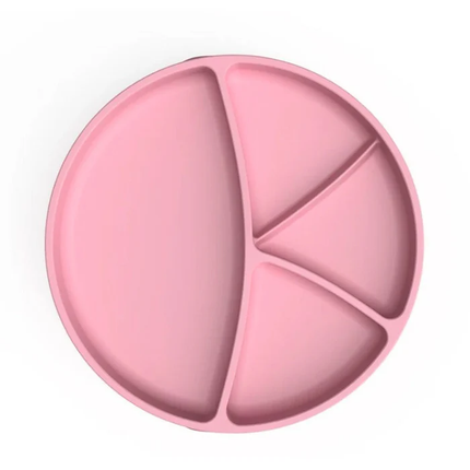Plato De Silicona Con Ventosa Rosado