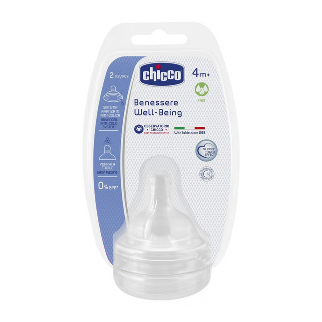 2 TETINAS WELLBEING SILICONA 4M+ FLUJO RAPIDO