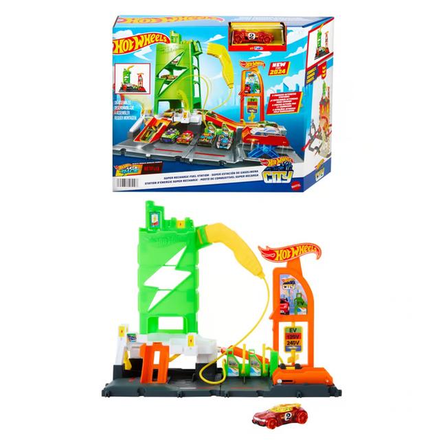 Hot Wheels City Pista de Juguete Super Estacion de Gasolina