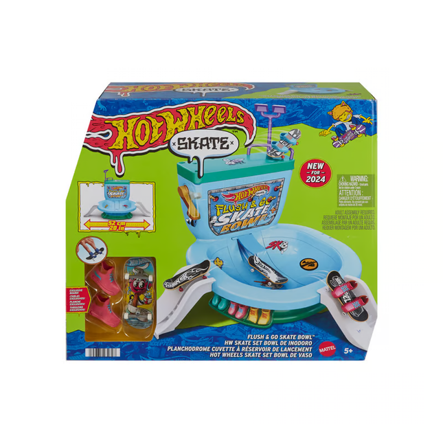 Hot Wheels Skate Pista de Juguete Set Bowl de Inodoro