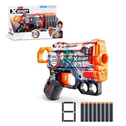 LANZA DARDOS MENACE SKINS DEMON SLAYER CON 8 DARDOS X-SHOT