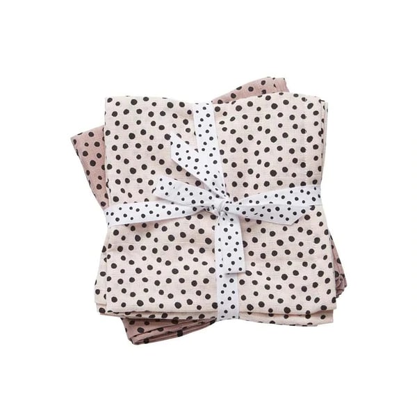 Set 2 Mantas 70x70 Muselina Happy Dots Rosa