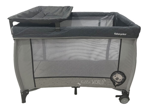 Cuna tipo Pack & Play con mudador y pañalera  GREY