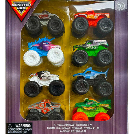 MONSTER JAM PACK 8 VEHICULOS 1:72