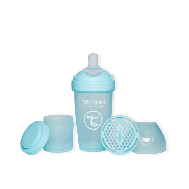 Mamadera Twistshake Double Pro 260ml Azul Pastel