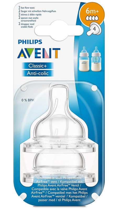 Tetina Anti-colic Flujo rápido 2UN