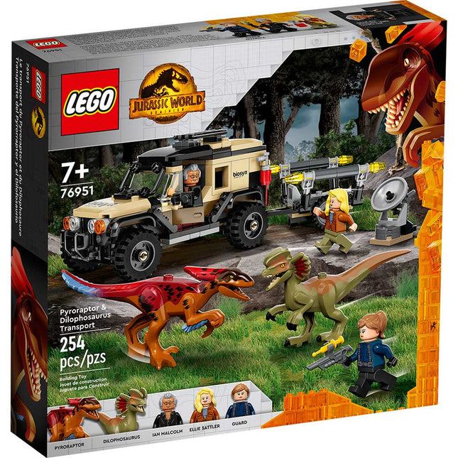 LEGO JURASSIC WORLD TRANSPORTE DEL PYRORRAPTOR Y EL DILOFOSAURIO