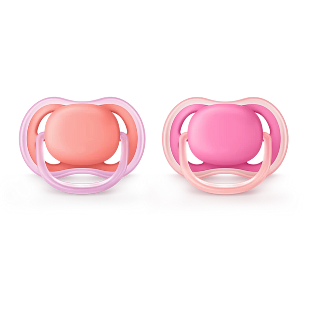 2 Chupetes Ultra Air lisos 6-18 meses Pink