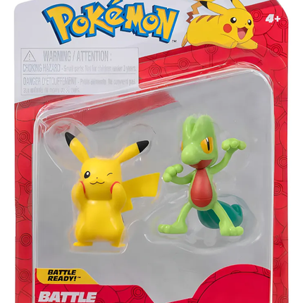 POKEMON  FIGURA PACK DE 2 TREECKO Y PIKACHU