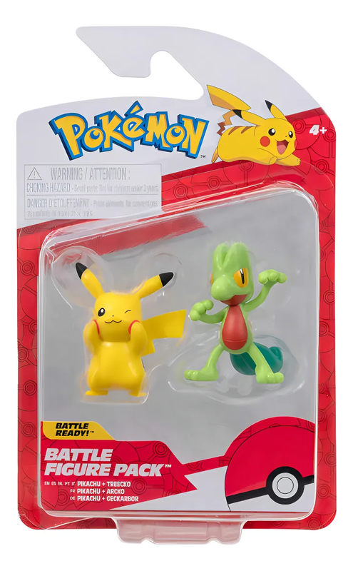 POKEMON  FIGURA PACK DE 2 TREECKO Y PIKACHU