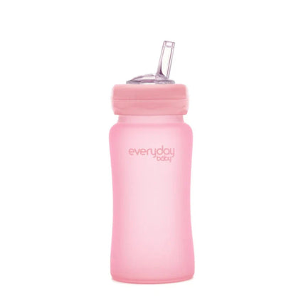Mamadera De Vidrio Con Bombilla 240 ml Rosado