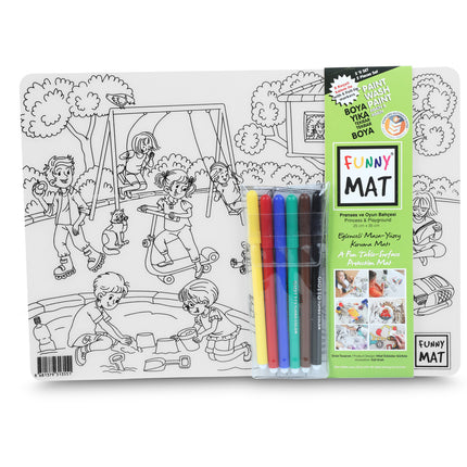 FUNNY MAT PRINCESA Y PATIO DE JUEGOS 2 PACK CON 6 ROTULADORES. Transparente 25x35