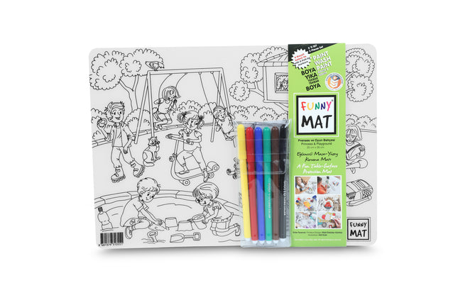 FUNNY MAT PRINCESA Y PATIO DE JUEGOS 2 PACK CON 6 ROTULADORES. Transparente 25x35