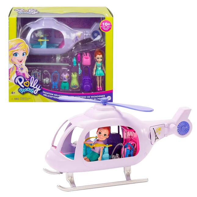 Polly Pocket Set de Juego Helicoptero de Vacaciones