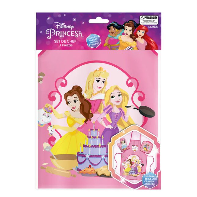 SET DE CHEF 3 PZAS PRINCESAS DISNEY