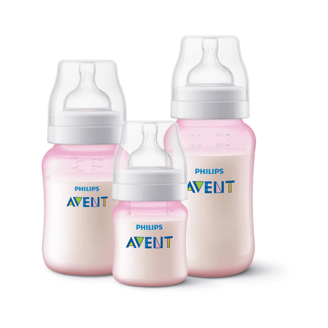 NUEVO! Set mamadera anti-colic pink 125 ML+260ML+330 ML