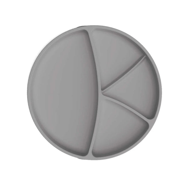 Plato De Silicona Con Ventosa Gris