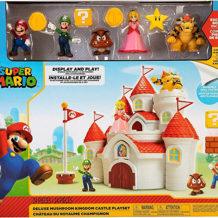NINTENDO DELUXE MUSHROOM KINGDOM CASTLE PLAYSET W/ FIGURE
