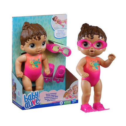 BABY ALIVE SUNNY LA NADADORA - CABELLO CASTAÑO