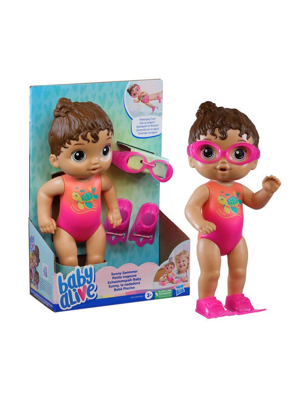 BABY ALIVE SUNNY LA NADADORA - CABELLO CASTAÑO