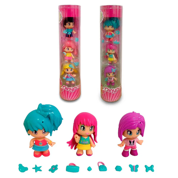 PACK 3 MUÑECAS EN TUBO PINYPON