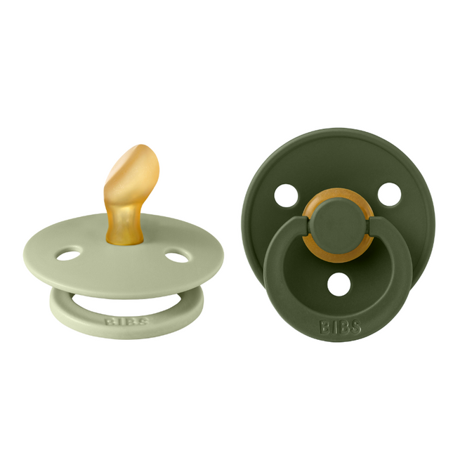 Chupete Bibs Colour Anatómico x2  Talla 1 (0 - 6 meses) Sage & Hunter Green