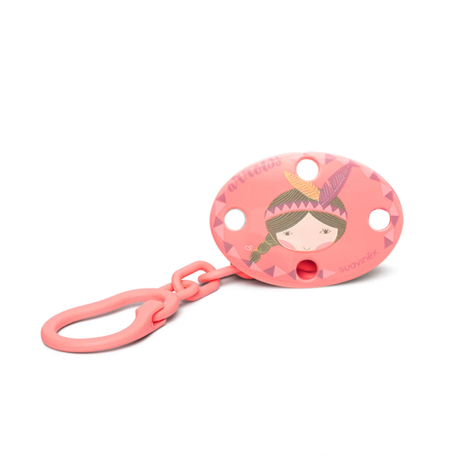 BROCHE PINZA OVALADO INDIO ROSADO