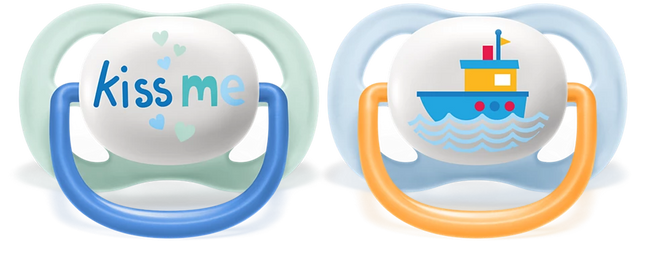 NUEVO! Chupete Ultra Air Collection,  Kiss me/Barco 0-6m, x2 unidades