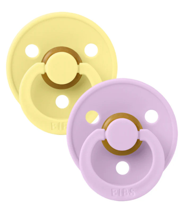 PACK 2 CHUPETES BIBS CAUCHO 0-6 MESES SUNSHINE / VIOLET SKY