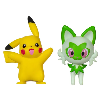 POKEMON  FIGURA PACK DE 2 SPRIGATITO Y PIKACHU